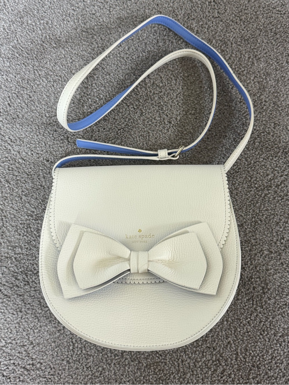 Kate Spade Genuine White & Blue Leather Purse